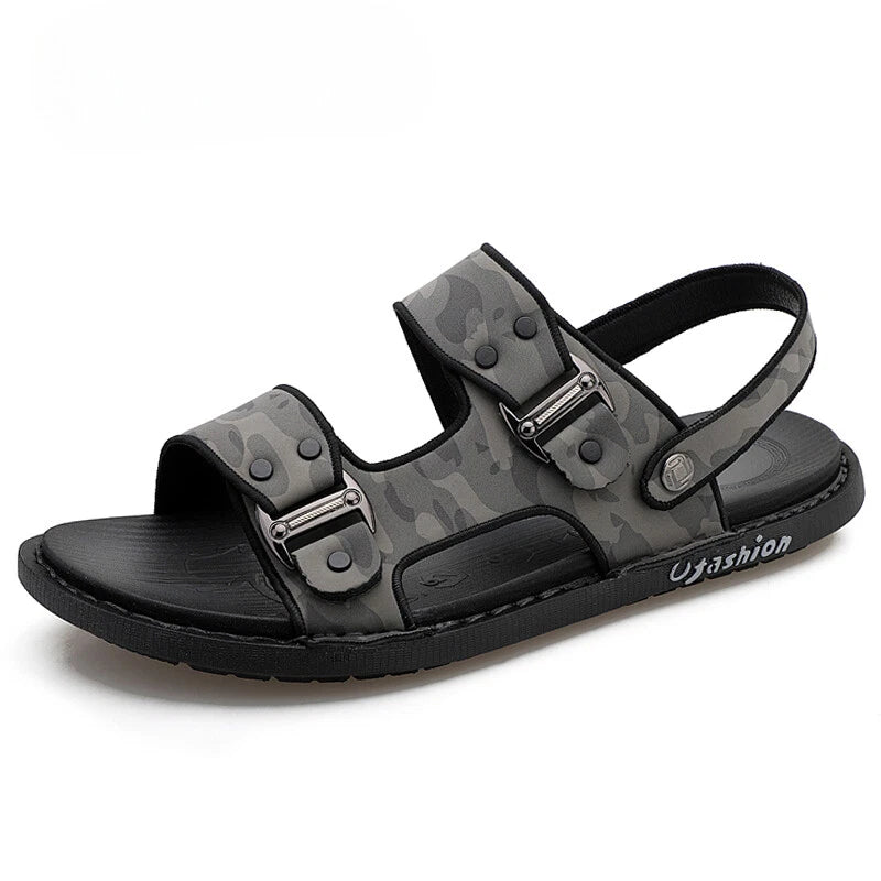 Outdoor Sandals Mens Slippers Fashion Breathable Beach Sandals Leather Sandalias