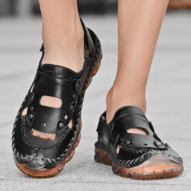 Causal  Summer Mens Sandals Leather Shoes Wear Resistance Roman Beach Slippers
