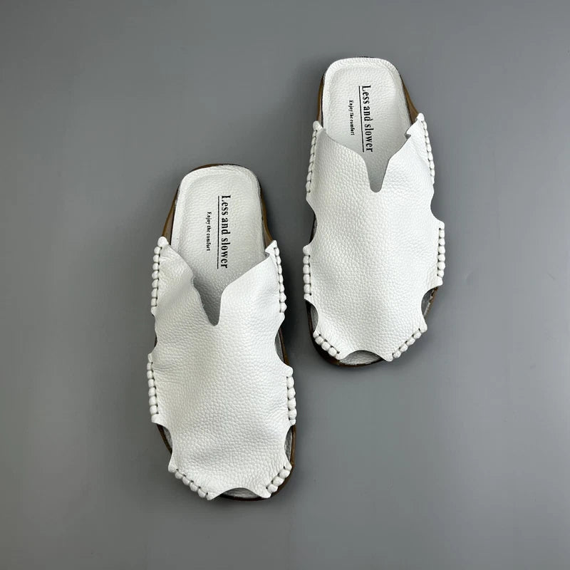 Men's Summer Beach Leather Sandals Closed Toe Slippers Outdoor Casual Shoes US10