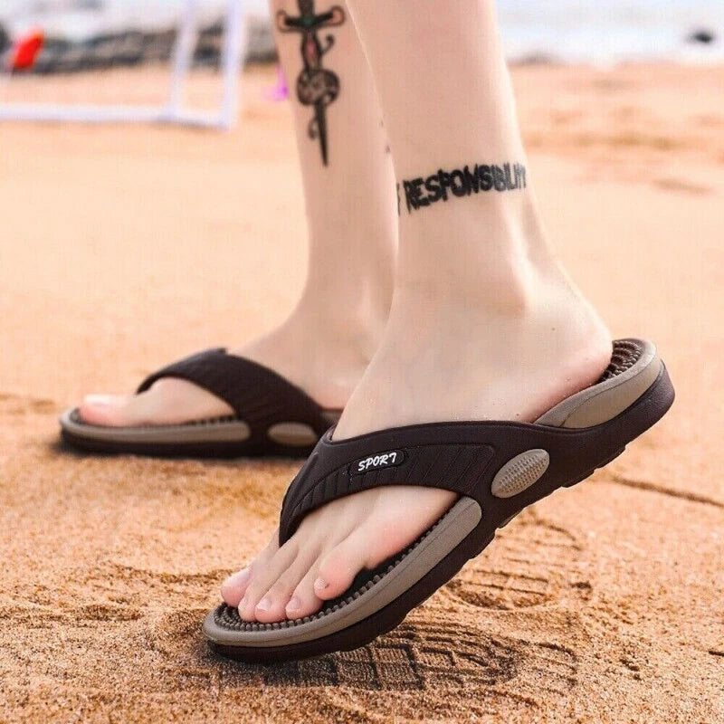 Mens Thong Flip Flops Sandals Farbic Comfort Beach Sandal Slippers US Size 6-11