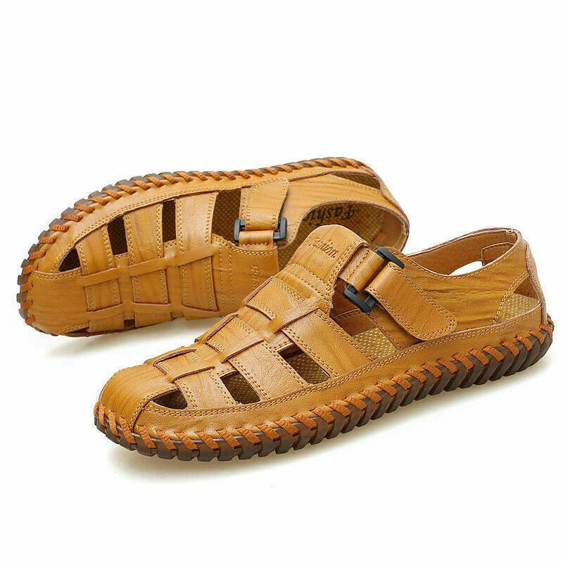 Men's Hiking Sandal Fisherman Beach Shoes COW Leather Sandals SLIPPER SD099