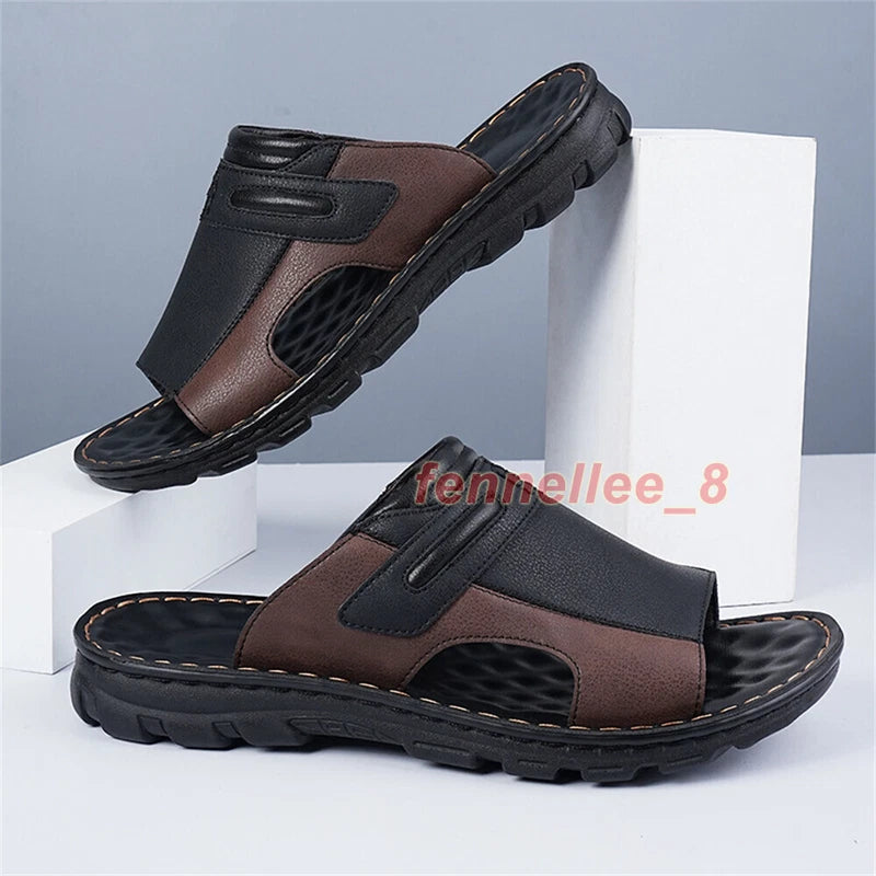 Summer Mens Slide Sandals Comfort Athletic Slippers Outdoor Beach Sandals Casual