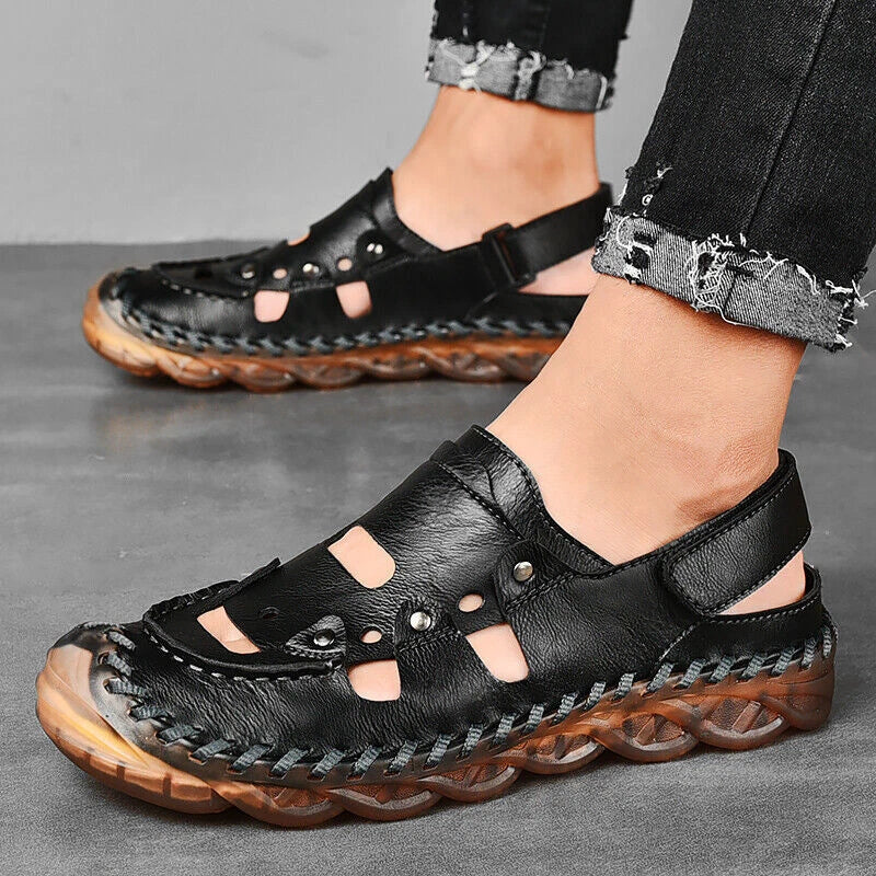 Causal  Summer Mens Sandals Leather Shoes Wear Resistance Roman Beach Slippers