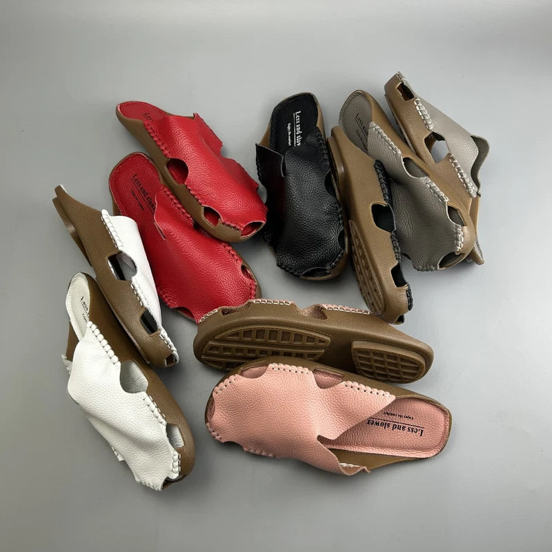 Men's Summer Beach Leather Sandals Closed Toe Slippers Outdoor Casual Shoes US10