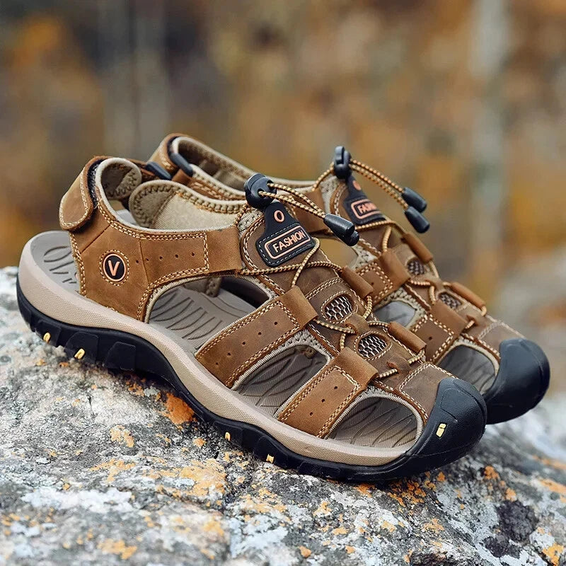 Summer Men's Sandals Breather Toe Outdoor Hiking Slippers Beach Wading Shoes