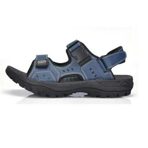 Mens Open Toe Leather Sandals Casual Beach Shoes Trekking Hiking Summer Slippers
