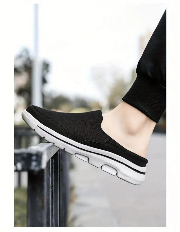 Men's Slip-on Mules Half Sneakers Casual Walking Shoes Outdoor Backless Sneakers