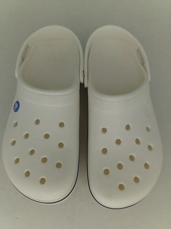 Crocs Unisex Crocband Clog Sandals, White, Men's 9/Women's 11
