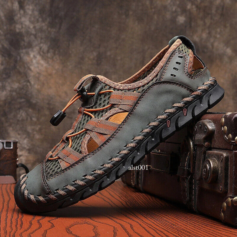 Summer Men Sandals Comfortable Slip on Flats Slippers Outdoor Casual Beach Shoes