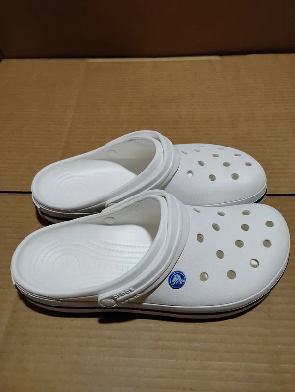 UsedLikeNew_Crocs Men's and Women's Crocband Clog, White, 12 Women/10