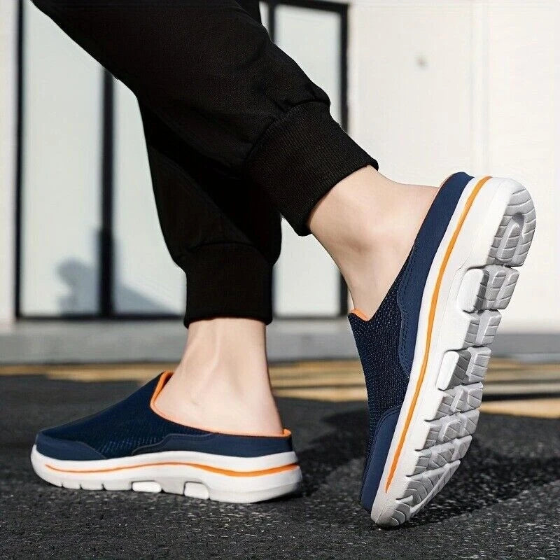 Men's Slip-on Mules Half Sneakers Casual Walking Shoes Outdoor Backless Sneakers