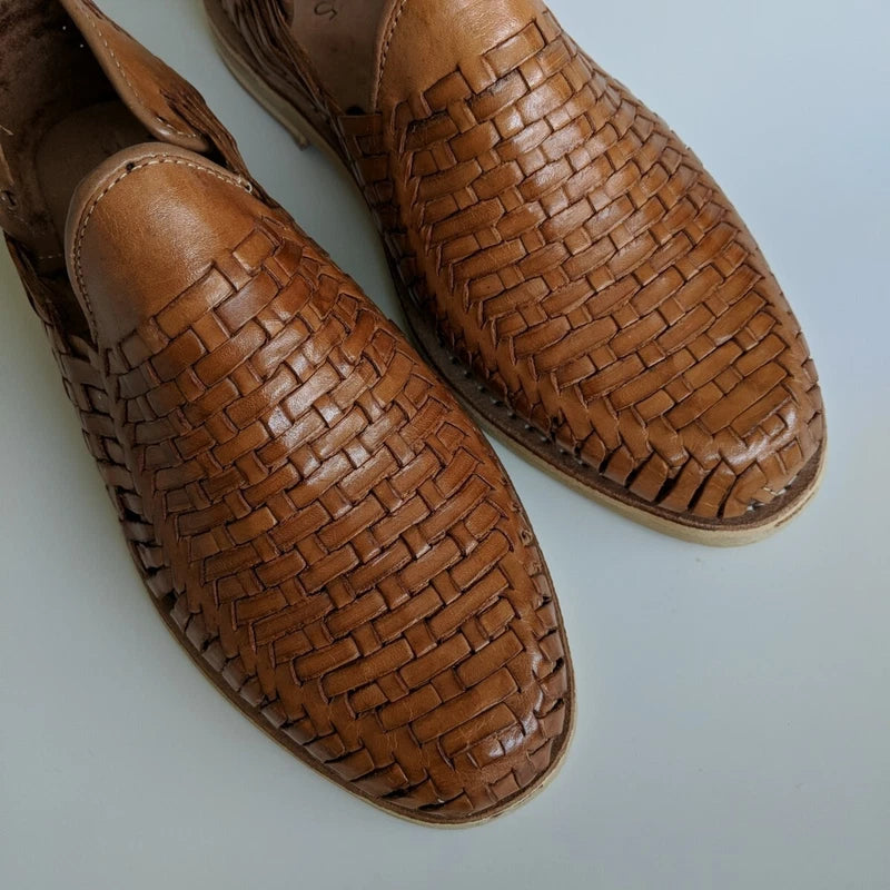 Mexican Huaraches Leather Sandals Size 5 Mexico Closed Toe Authentic Leather