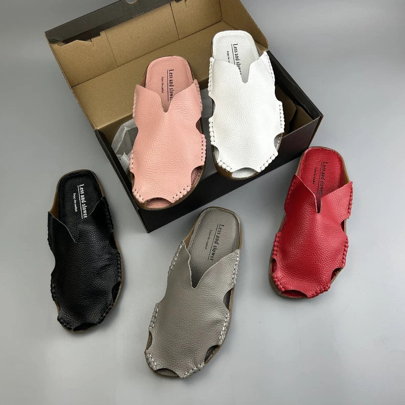 Men's Summer Beach Leather Sandals Closed Toe Slippers Outdoor Casual Shoes US10