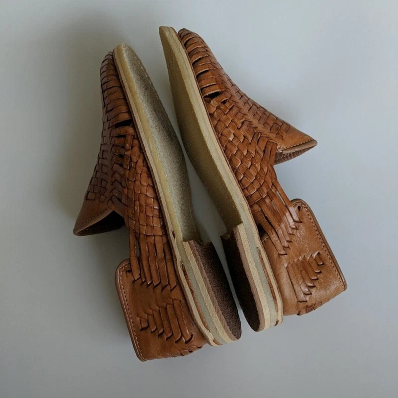 Mexican Huaraches Leather Sandals Size 5 Mexico Closed Toe Authentic Leather