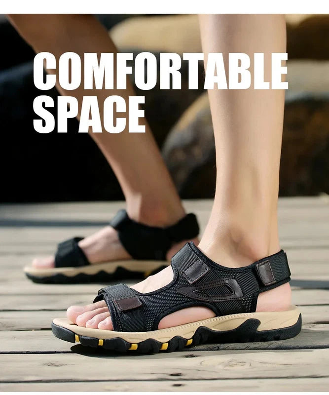 Sandals for Men Genuine Leather Beach Slippers Outdoor Comfort Walking Boots