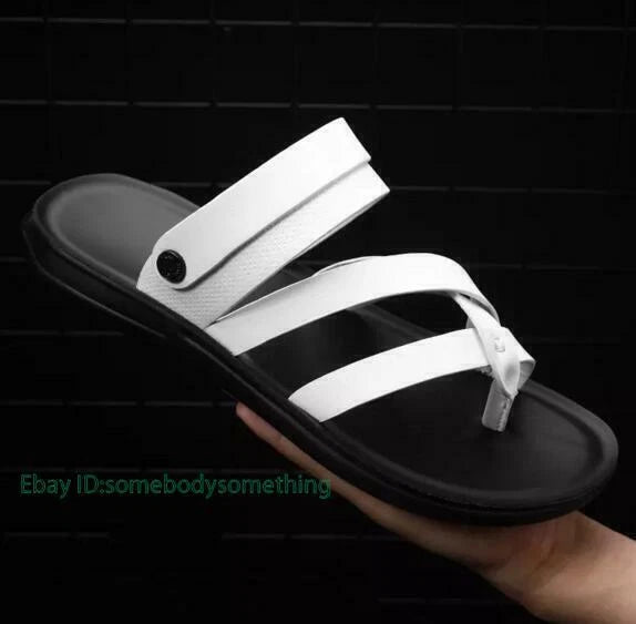 Mens Roman Casual Shoes Beach Flats Sandals Flip Flops Summer Strappy Slippers