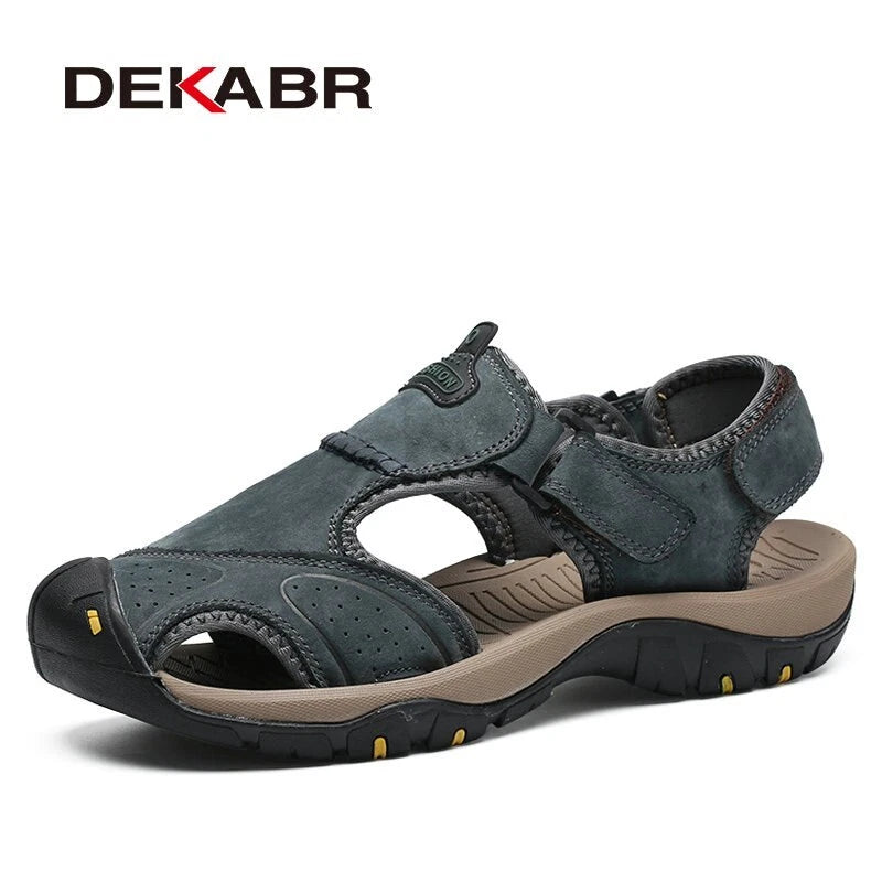 Genuine Leather Men's Sandals Summer Shoes Beach Slipper Outdoor Casual Sneakers