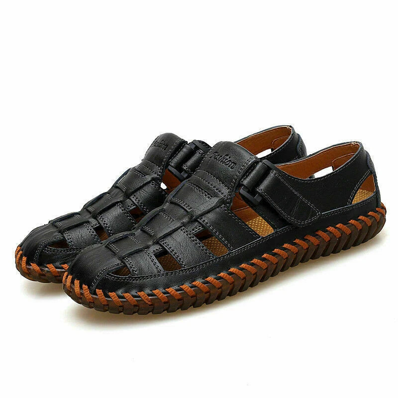 Men's Hiking Sandal Fisherman Beach Shoes COW Leather Sandals SLIPPER SD099