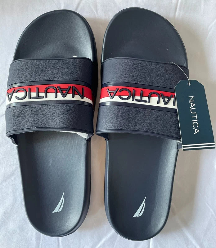 Nautica Men's Slipper STONO 2 Comfort Flip Flop in Navy and Red, Size 12 US